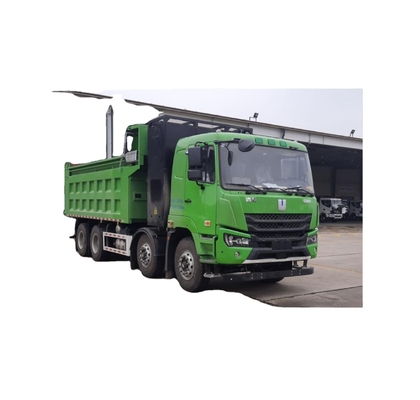 Fabricado en China, batería CATL versión de carga de 422 grados, camión de descarga eléctrico puro 8X4 M7 de tapa plana para transporte de desechos urbanos