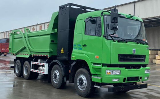 Geely Commercial, batería CATL, cambio de batería de 282 grados, camión de descarga eléctrico puro 8X4 para el transporte de residuos urbanos